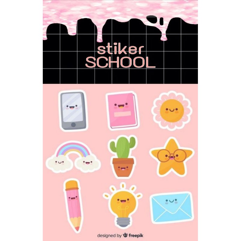 

(MURAH) STIKER SCHOOL CUTTING/ISI 30 BIJI/GLOSSY PAPER