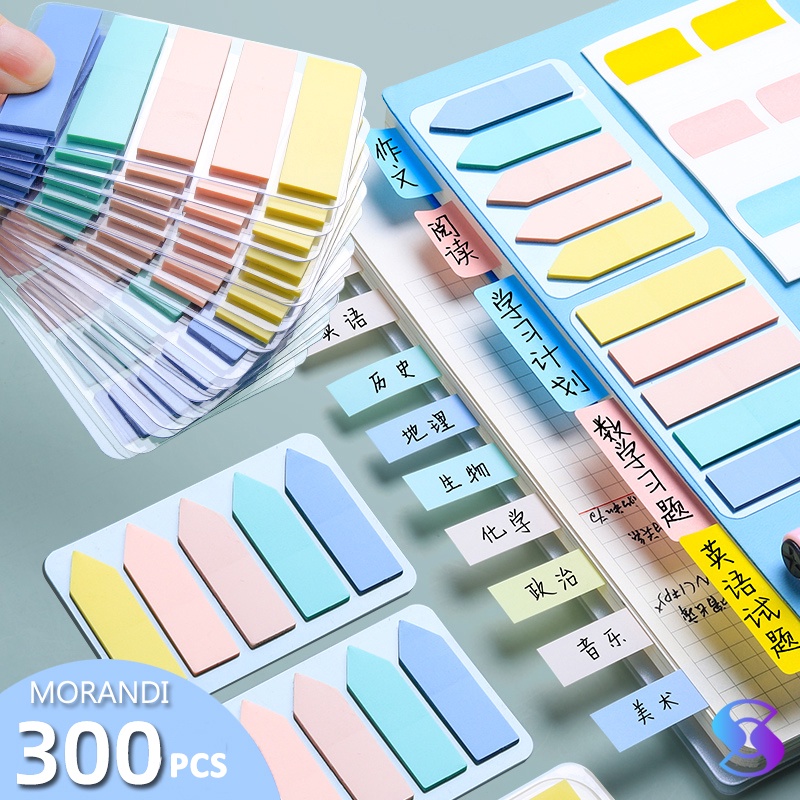 

Morandi Translucent Index Sticker Removable PET Arrow Indikator Label Stiker Indeks Memo Catatan Tempel