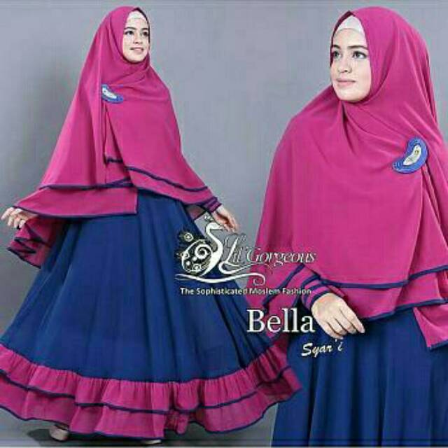 FC Set hijab syari Bella (ada 8 warna) / set hijab syari kekinian