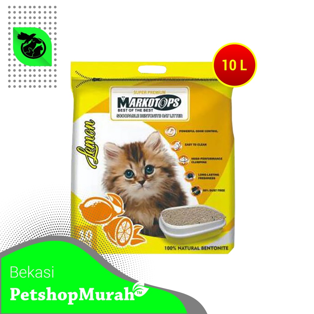 [GOSEND] Pasir Kucing Markotops 10 Liter Cat Litter 10ltr Gumpal Clumping Wangi