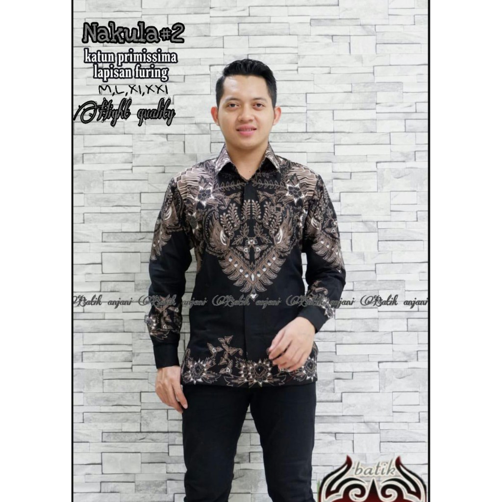 NAKULA 2 ANJANI KEMEJA BATIK SOLO PRIA LENGAN PANJANG LAPIS FURING ATASAN BATIK PREMIUM MODERN KATUN HALUS GANDEWA 2 HARJA NAVY GURDHO AJIBHANU PEKSI SELING NAVY CENDRAWASIH BLUE PRAJA BLUE CREAM GARDHA HITAM BRAMALYA KOKO ARDHANA NAVY ARDHANA HITAM BATIK