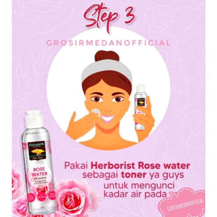 HERBORIST ROSE SERIES - CLEANSING MILK, FACIAL WASH, ROSE WATER, SLEEPING MASK - AIR MAWAR MASKER MAWAR