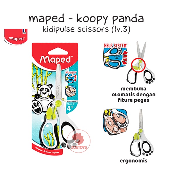 Zoetoys Gunting Maped - Kidipulse Kidicut Koopy Panda Security Safety Training Scissors Scissor Gunting Belajar Menggunting Anak 2 tahun