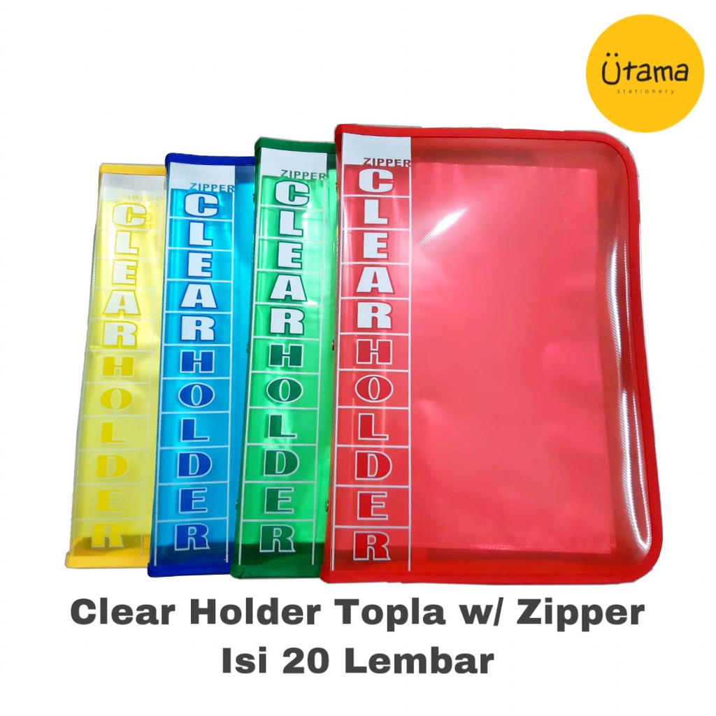 

CLEAR HOLDER ZIPPER TOPLA ISI 20 / MAP DOKUMEN / MAP PLASTIK RESLETING / DOCUMENT KEEPER