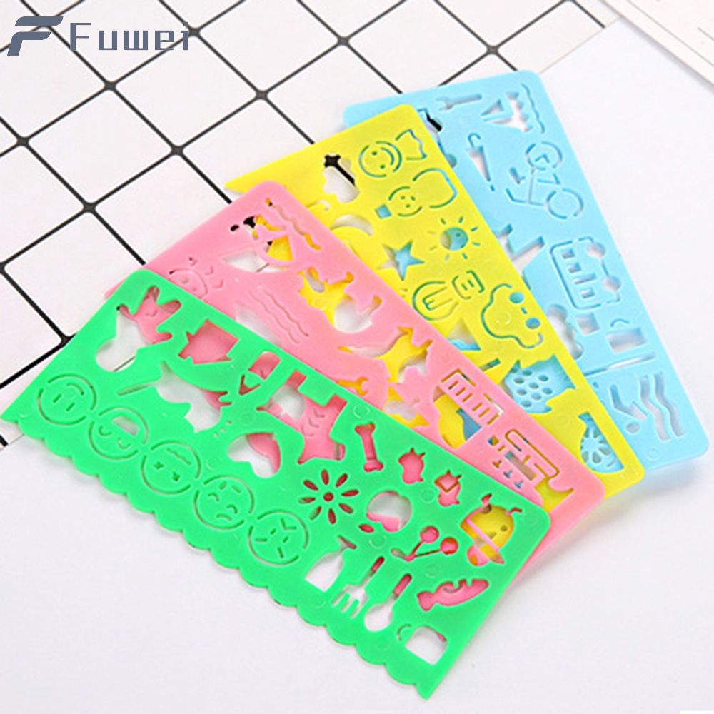 4pcs Set Penggaris Gambar Template Motif Bunga Binatang Untuk Anak Anak Shopee Indonesia