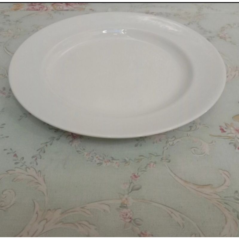 Piring ceper keramik polos putih 10,5 inch ( 1 pcs )