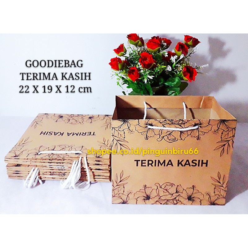 

TERIMA KASIH PAPERBAG BROWN CRAFT Paperbag Motif 22 x 19 x 12 cm
