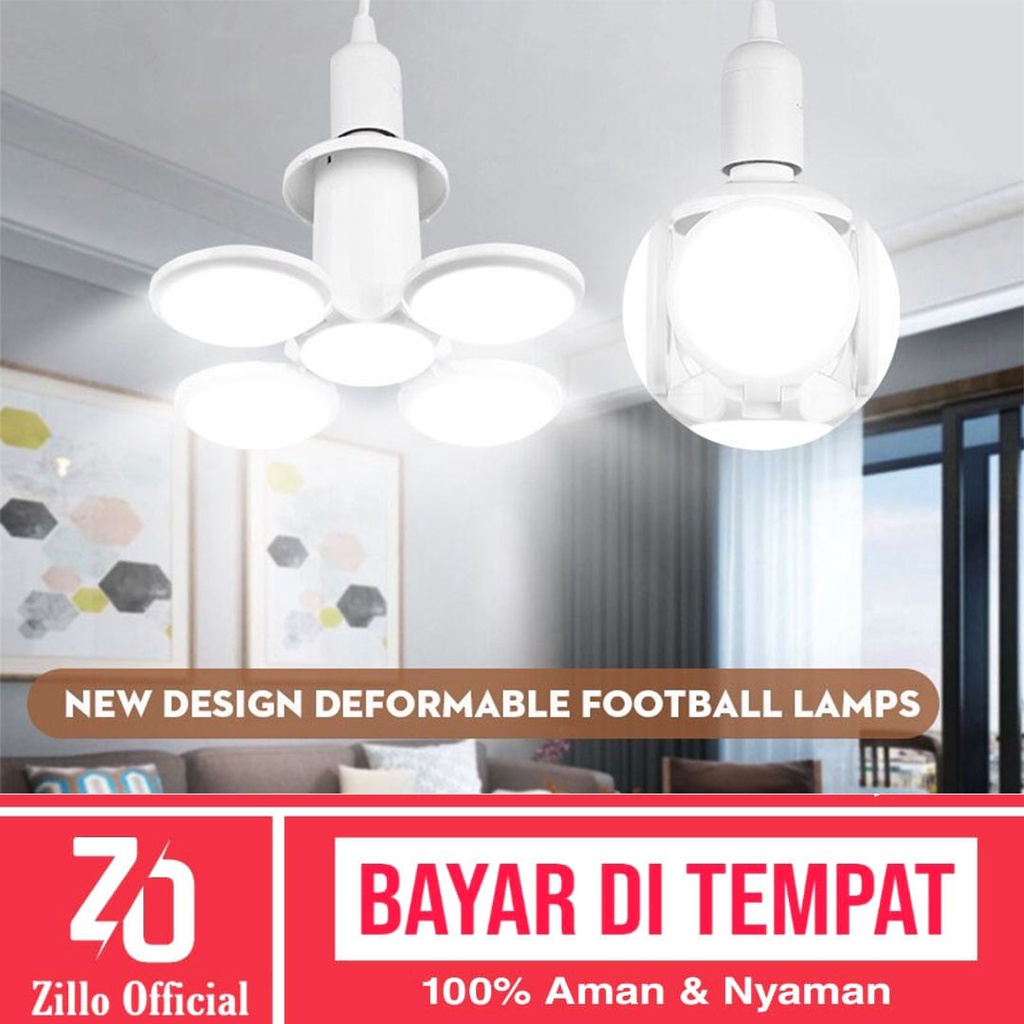 ZILLO Lampu LED 40 Watt Model Football Ufo Lamp 40Watt Bohlam Lampu LED 5in1 Lampu Bulat