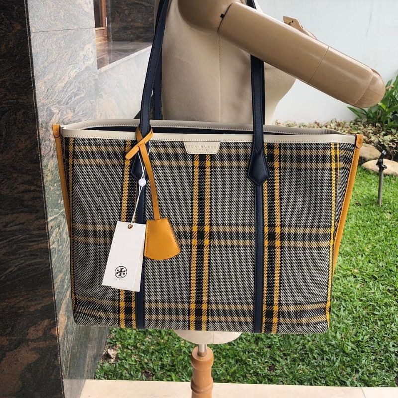 TB perry plaid striple compartment tote