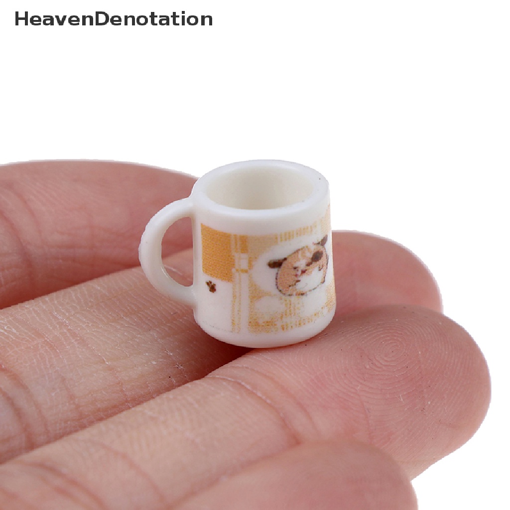 (Heavendenotation) 2pcs Miniatur Gelas Kopi / Teh Skala 1: 12 Untuk Dekorasi Rumah Boneka