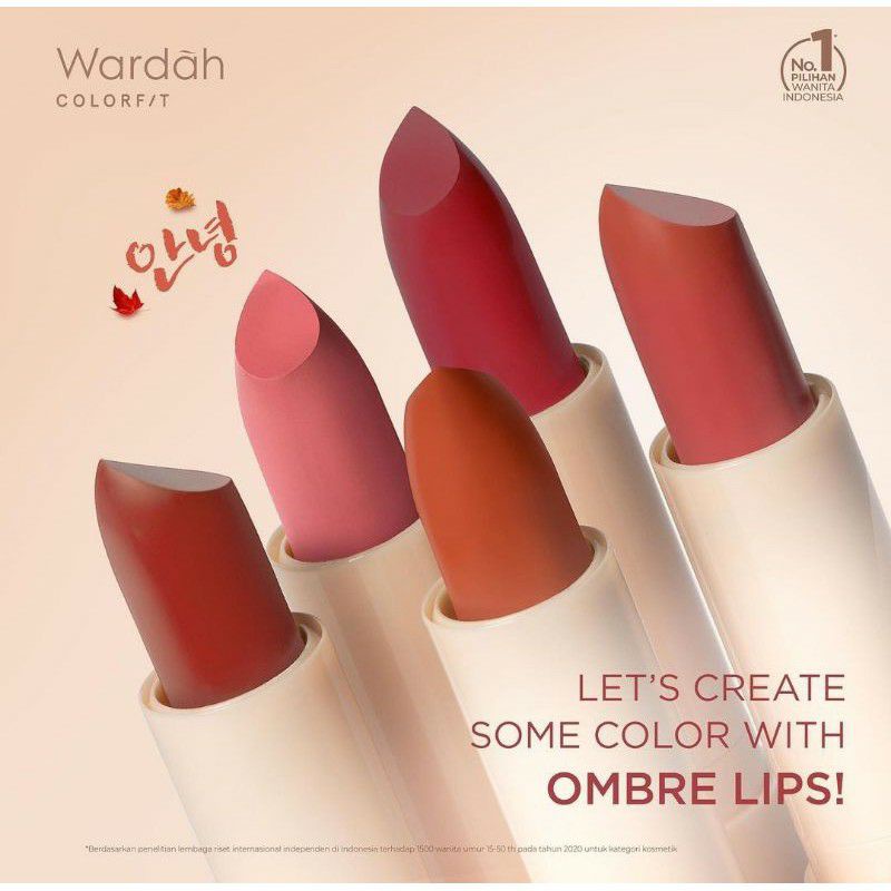 COLORFIT ULTRALIGHT MATTE LIPSTIK WARDAH,matte lipstik, ombre, lipstik wardah, lipstik ala korea