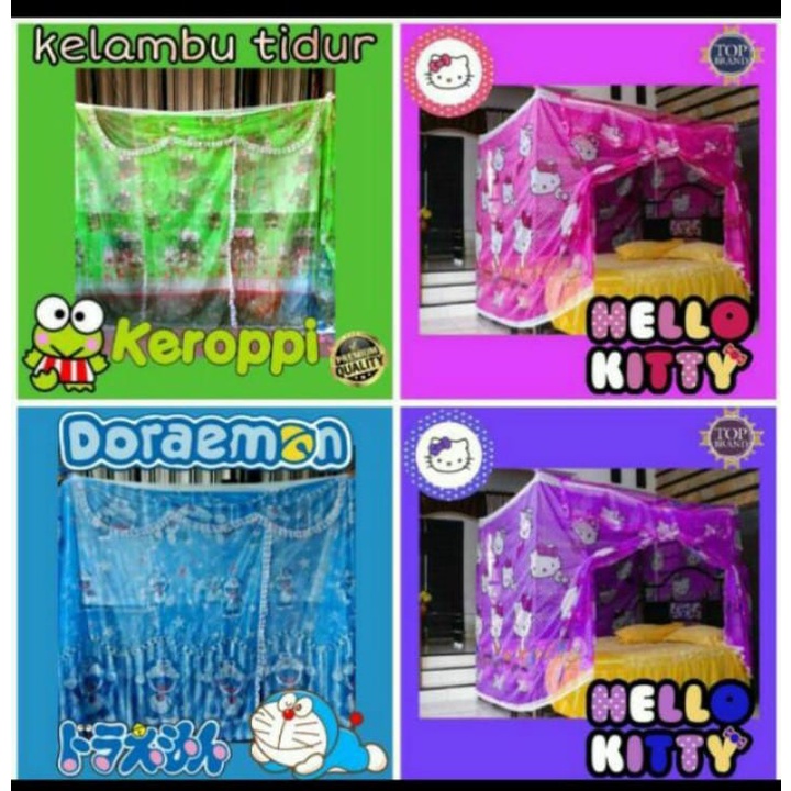 Kelambu nyamuk karakter tebal ukuran jumbo 180x200 kelambu doraemon kelambu hellokitty kelambu ceropy