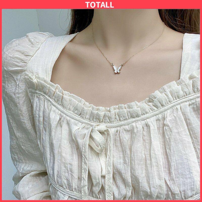 COD Korea Kalung Kupu-kupu Manis Warna Kalung Fashion Liar Necklace-Totall