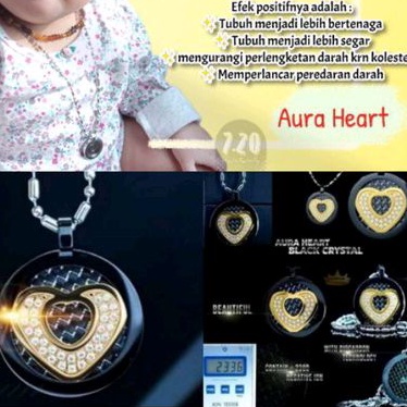 pendant MCI aura crystal diamond black, kalung kesehatan germanium