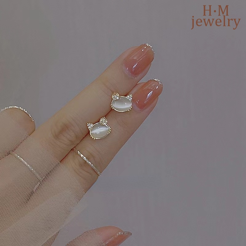 Anting Opal Kitty Gaya Jepang Dan Korea Untuk Wanita