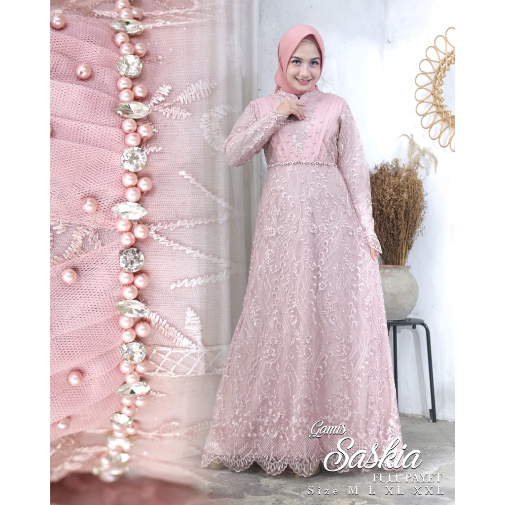 Gamis Sazkia NK / Gamis Pesta / Gamis Modern / Kebaya Gamis Modern / Kebaya Wisuda / Kebaya Modern / Gamis / Kebaya