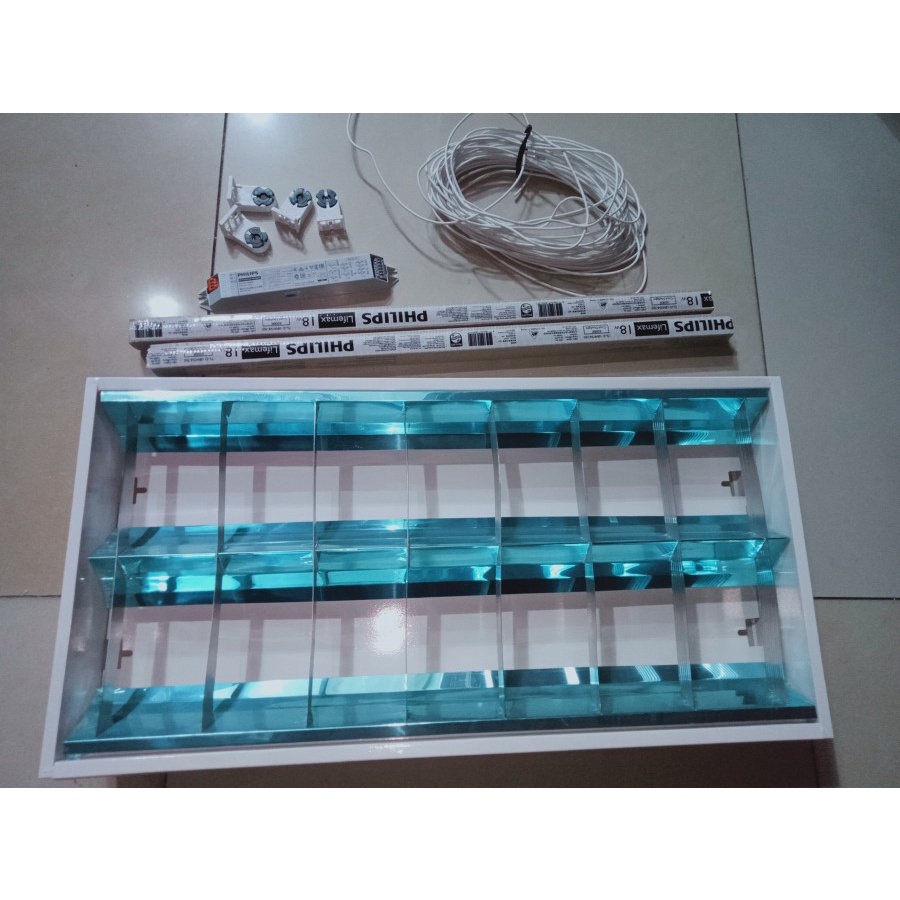 KAP LAMPU RM INBOW 2X18W KOMPLIT TLD NEON 18 WATT