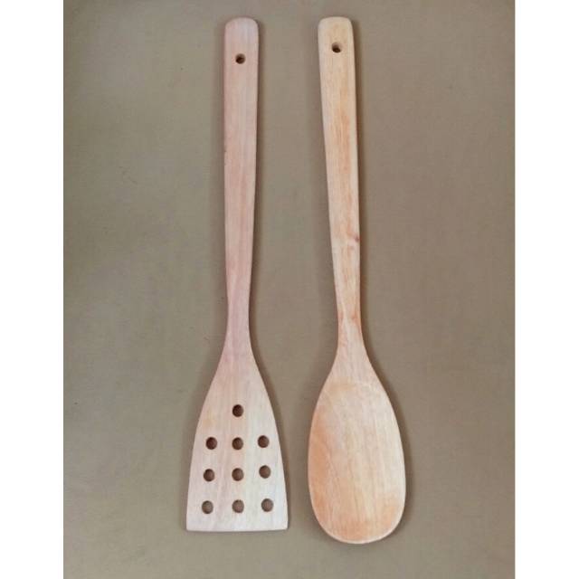 Centong panjang  spatula sutil kayu panjang  2 pcs Shopee 