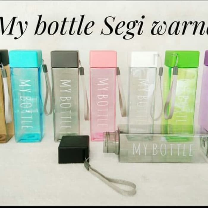 My Bottle SEGI Tali Gantung Warna - Botol Air Minum Persegi