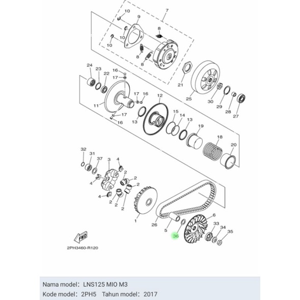 RING RUMAH ROLLER ROLER MIO M3 Z S ASLI ORI YAMAHA 90201 15845