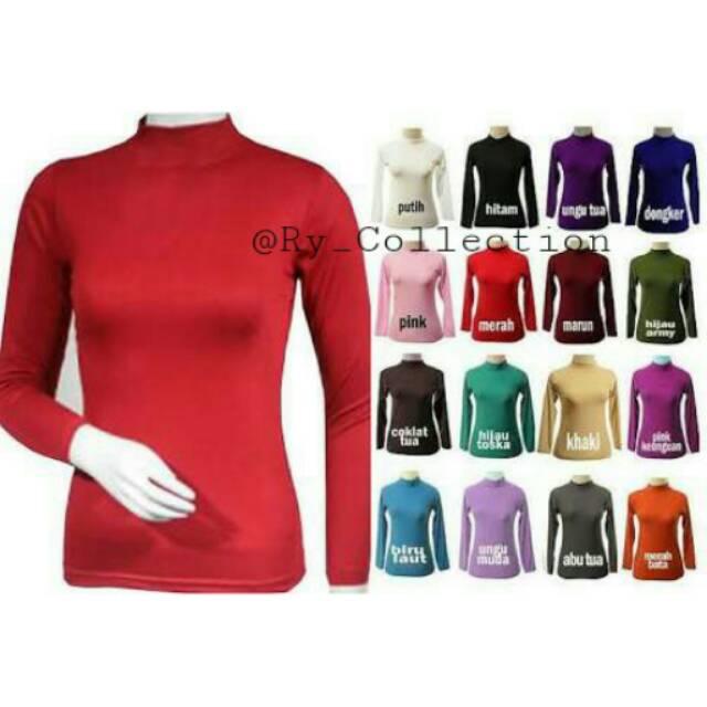 Manset zipper kaos dalaman kebaya muslim resleting
