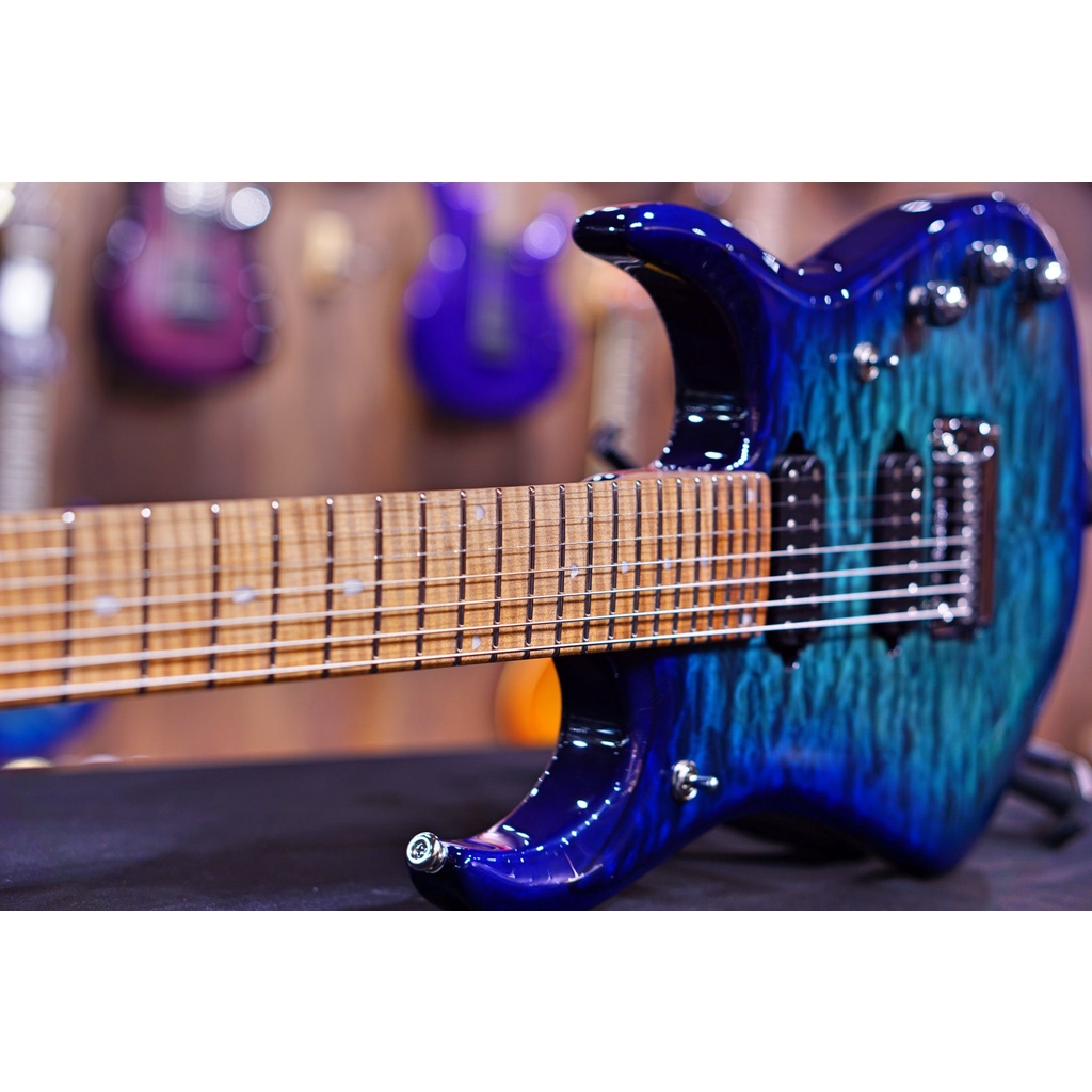 Ernie Ball Music Man JP15 7 Electric Guitar - Cerulean Paradise Quilt F94598