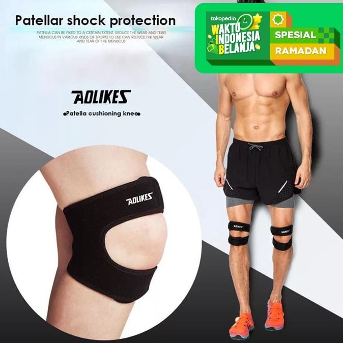 BISA COD AOLIKES Knee Support Knee Pad Lutut Deker Lutut Knee Brace Aolikes - Hitam, Knee Pendek