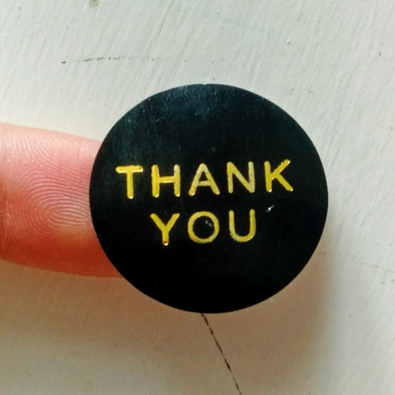 

Sticker Bulat Diameter 2,5cm Thank You Black Gold label thank you sticker thank you gold