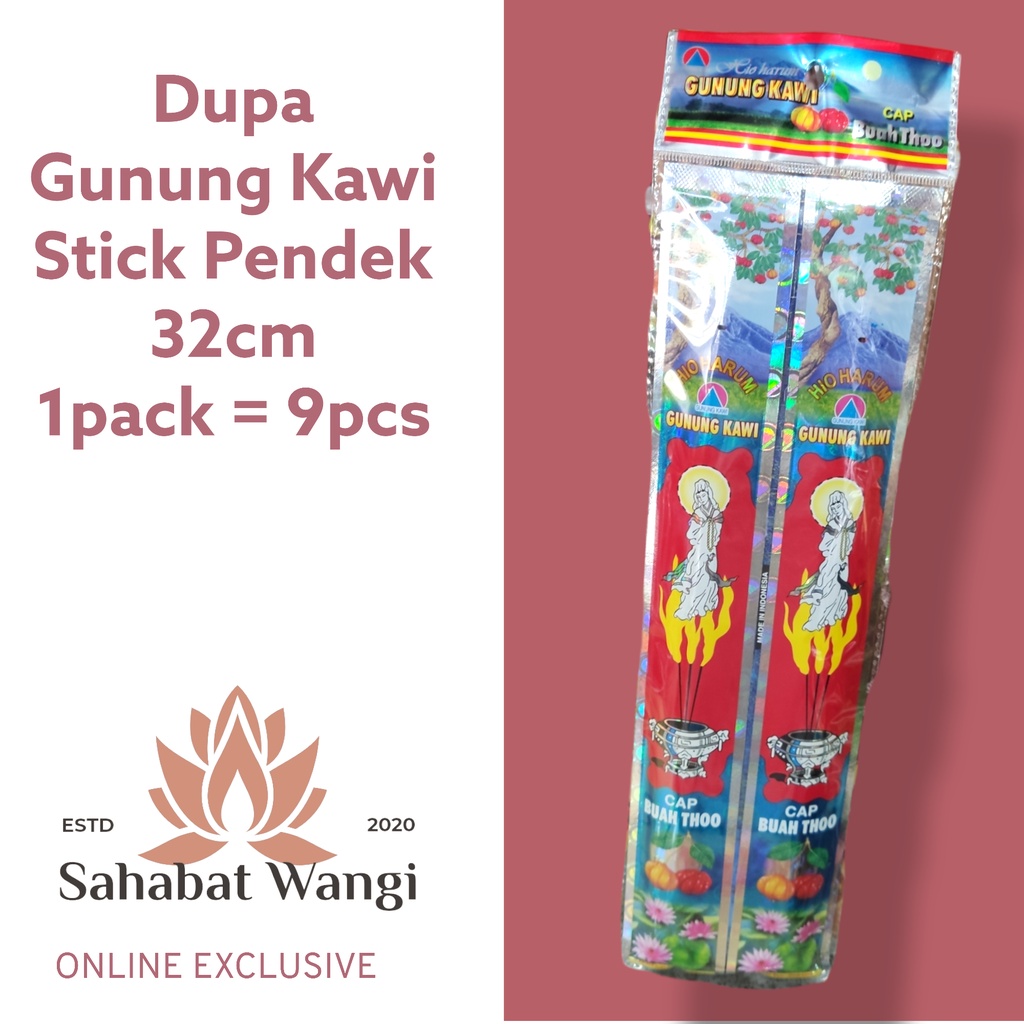 Dupa Gunung Kawi Cap Buah Thoo  Stick Pendek (9 Stick)