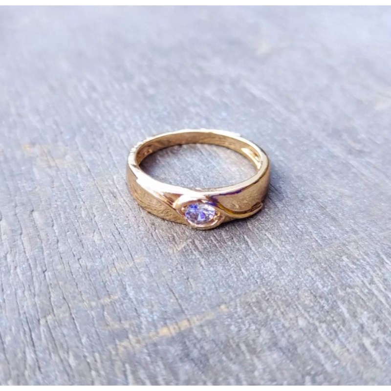 Cincin mata satu dakjal rosegold fashion wanita/pria titanium original anti luntur