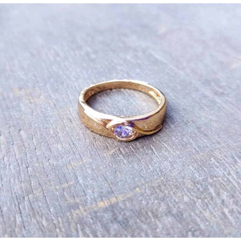 cincin mata satu cocok untuk tunangan/pernikahan rosegold fashion wanita/pria titanium original anti luntur