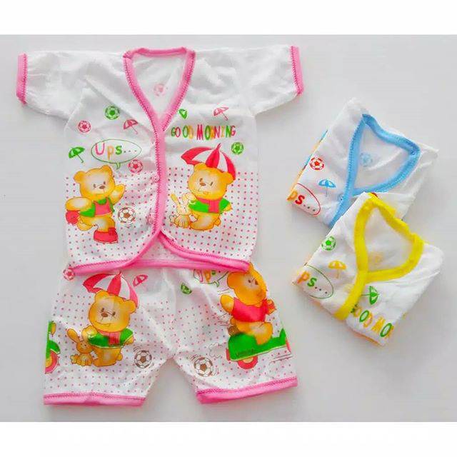 BAJU BAYI SETELAN PENDEK KATUN / STELAN BAYI / BAJU BAYI BARU LAHIR NEWBORN
