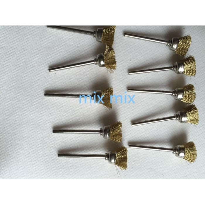 Wire Brush CUP BRASS 15mm Sikat Kawat Mangkok Mini Grinder Dremel WB01