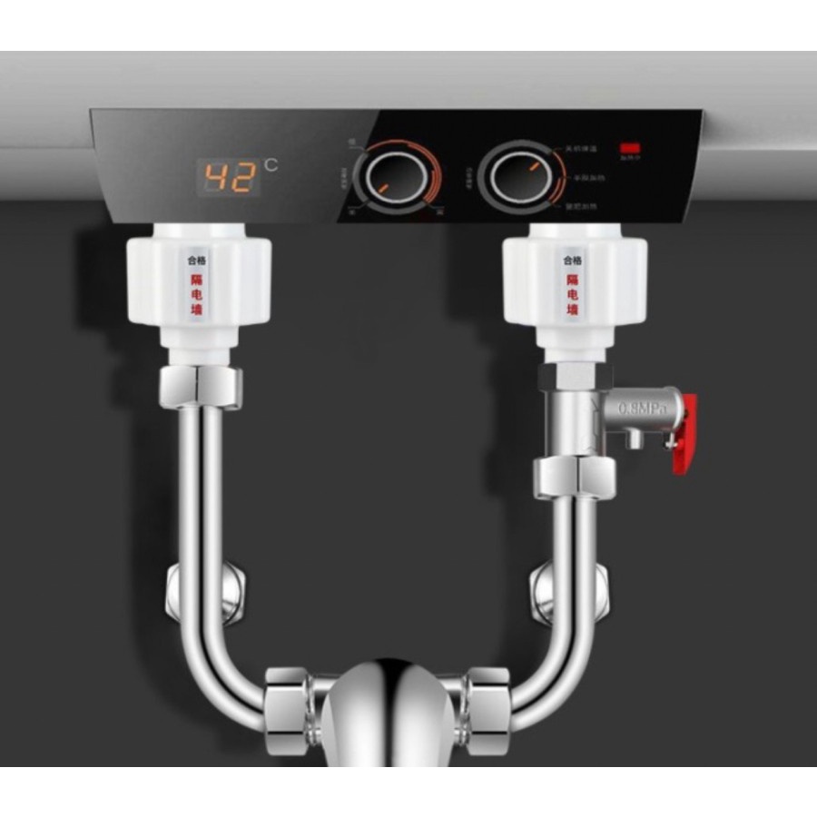 Nepel Pengaman Water Heater 1/2 inch Plastik Kuningan-Napel Fitting Kontak sambungan air Panas Protector