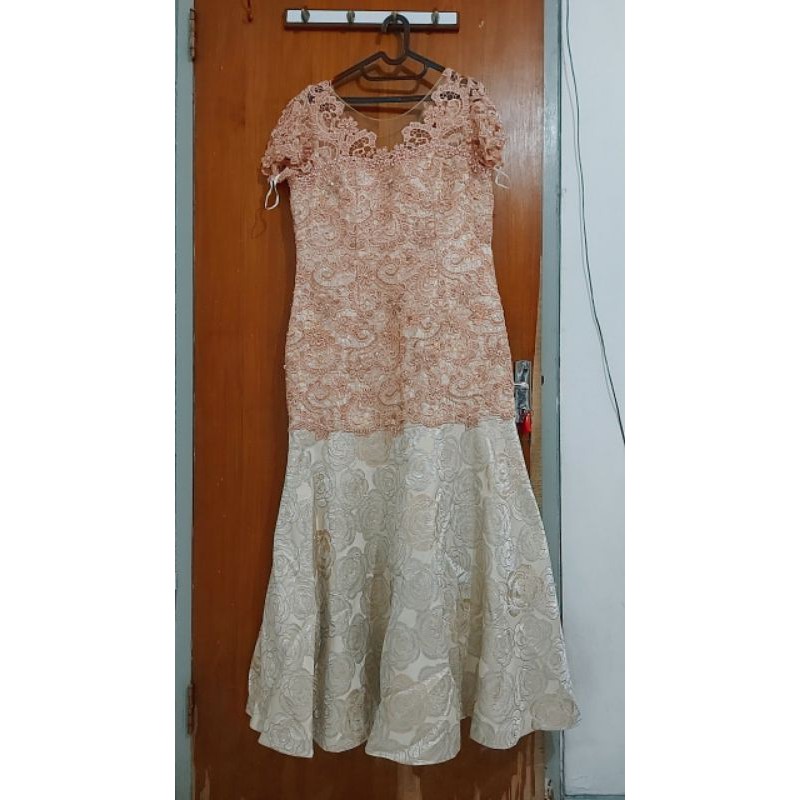 Baju Pesta Peach Party Wedding Dress
