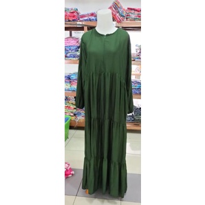 GAMIS SUSUN RAYON PREMIUM-Hijau army