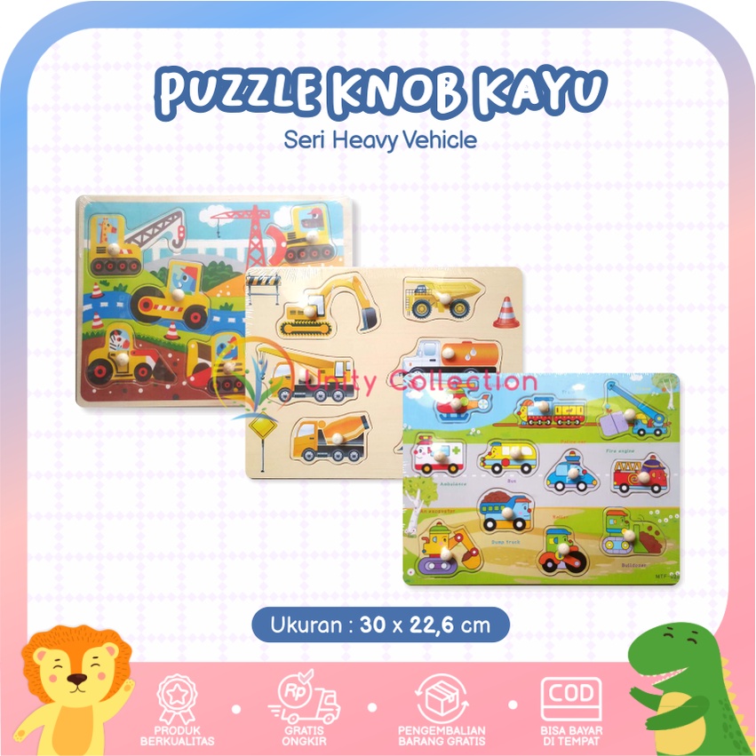 Puzzle Kayu Knob Transportasi / Heavy Vehicle