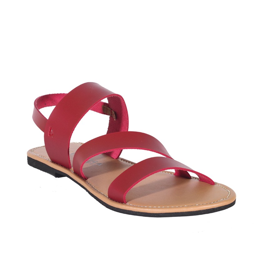 TINKER RED |FORIND x Lvnatica| Sendal Gunung Ori Tali Kulit Simpel Kayu Wanita/Women Sandal Footwear