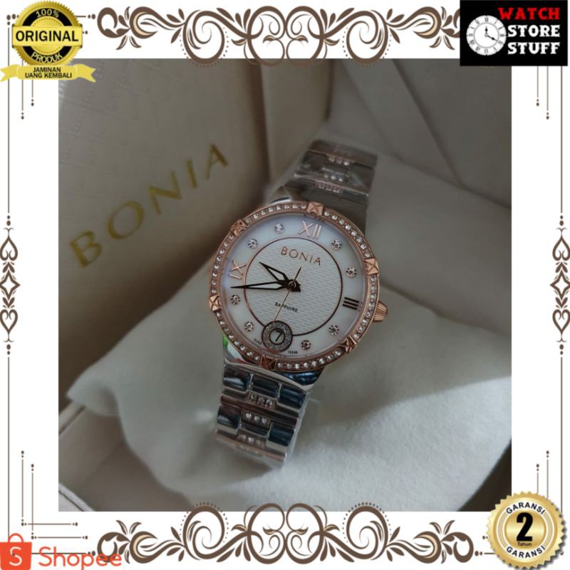 JAM TANGAN PRIA WANITA | RANTAI | KULIT | KARET | MURAH | WANITA BONIA 10346 ORIGINAL