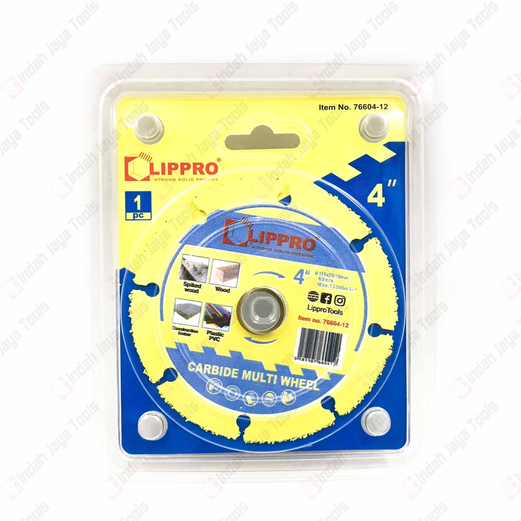 LIPPRO Carbide Multi Wheel 4 Inch - Circular Saw Cutter Mata Potong Kayu Pipa Plastik PVC Besi Beton