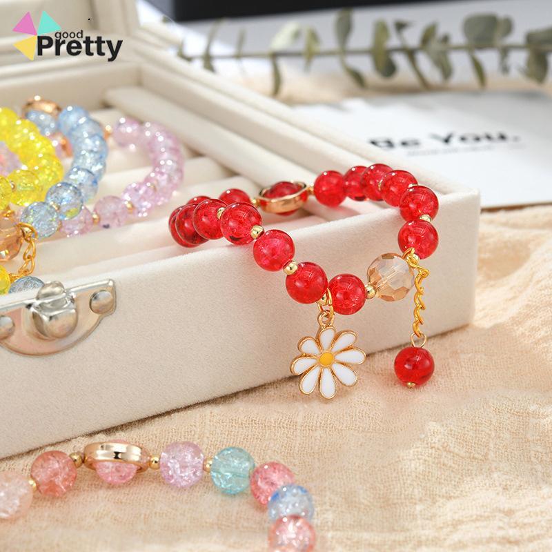 Gelang Rumbai Bunga Daisy Kristal Korea Wanita Gadis Gelang Perhiasan Aksesoris - PD