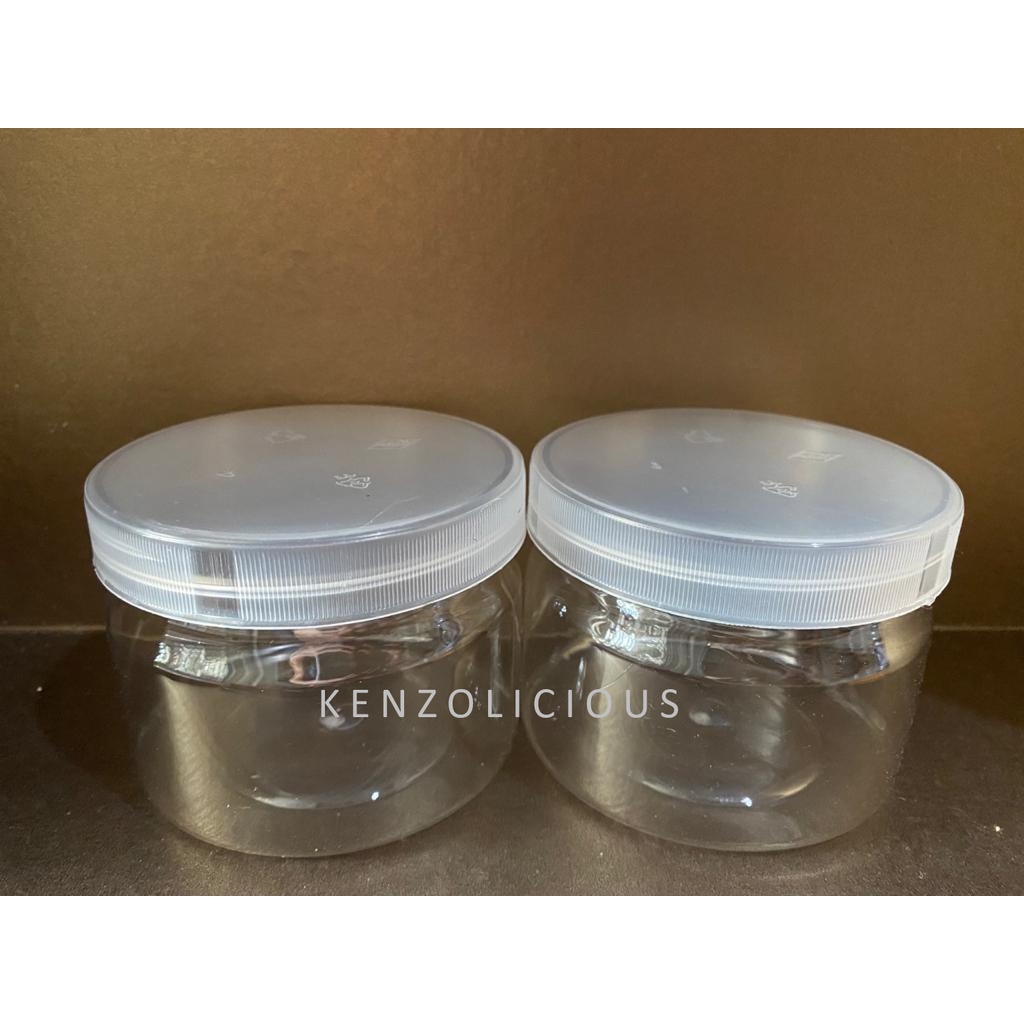 Toples Plastik 350 ml / Toples Plastik Natural 330 ML / Jar Toples Kue Plastik Ulir Tutup Natural 30
