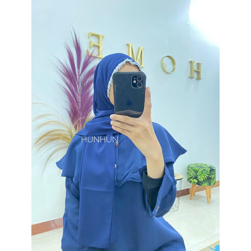 CANTIK KOMBI KCB PASHMINA TALI LIPIT INSTANT NON PED DIAMOND CREPE PREMIUM PASMINA PASTAN LIPIT-NAVY L. ABU