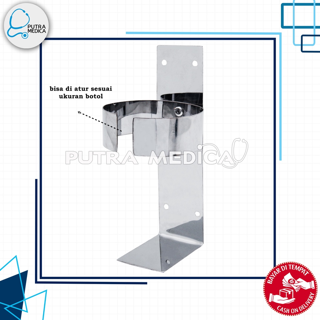 Bracket Hand Wash / Tempat Cairan Pencuci Tangan / Wadah Sanitizer Dinding