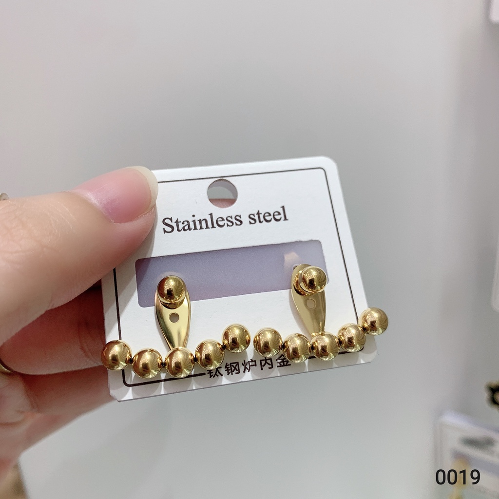 Anting titanium biji bola perhiasan fashion 0019,8066
