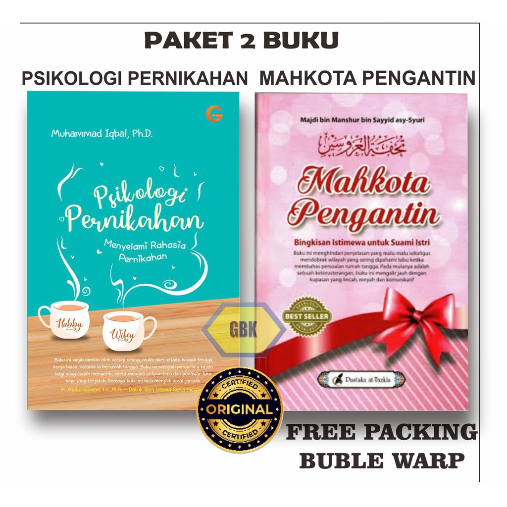 Paket 2 Buku Mahkota Pengantin Dan Psikologi Pernikahan Original