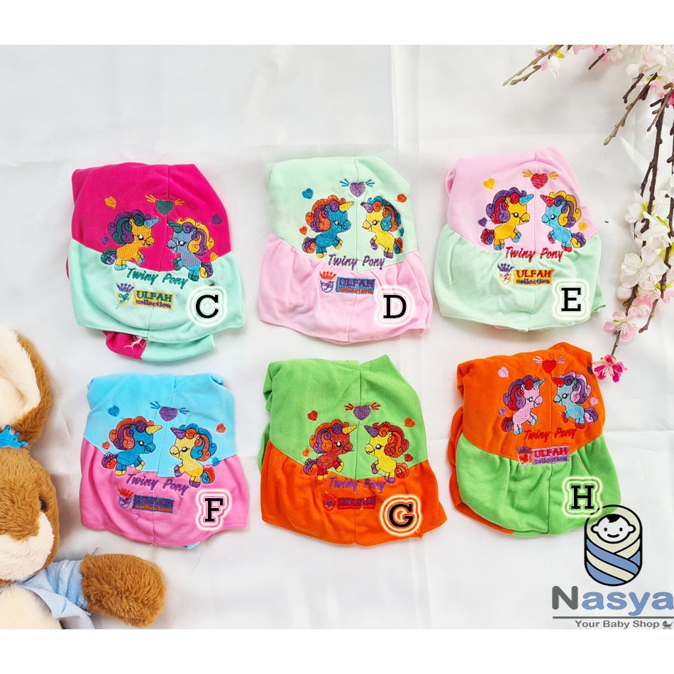 [JI-001] Jilbab bayi /Jilbab Anak Lucu Murah - motif pita (usia 6-18m)