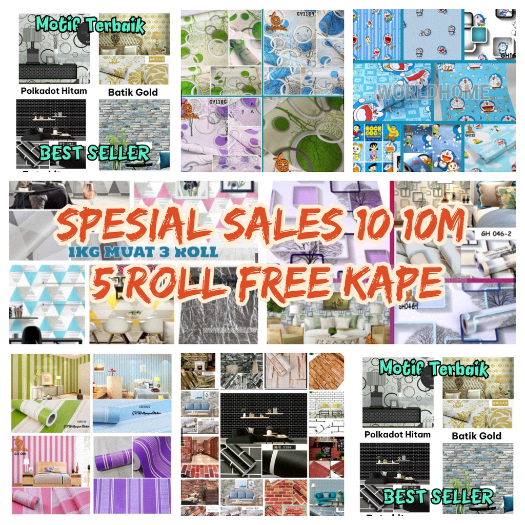 10 M All Out Official Walpaper Sticker Dinding kamar Anti Air Murah Dan Terbaikk  FREE KAPE ALBINO88