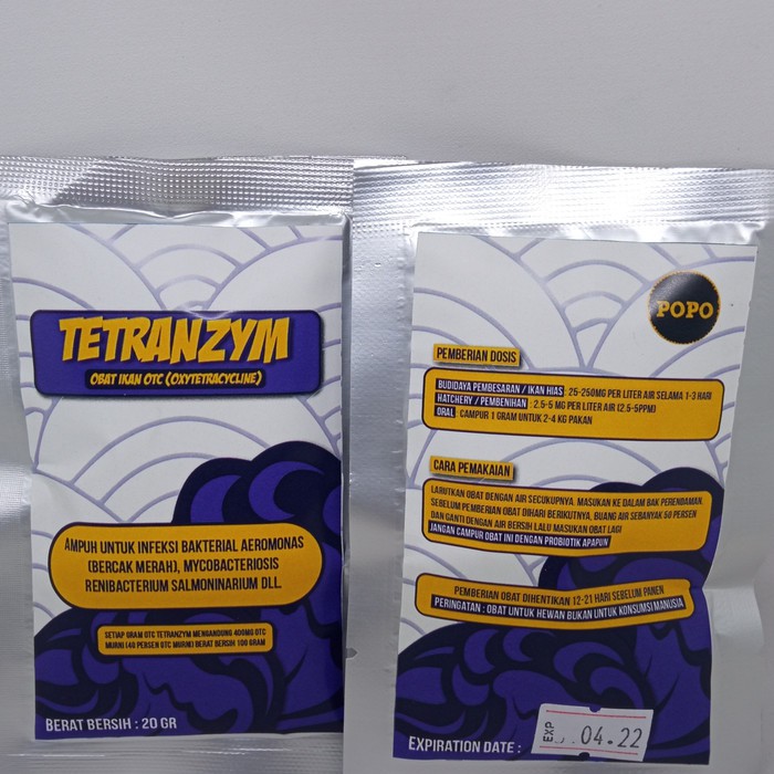 Obat Ikan Tetracycline Tetrazym 20 Gram