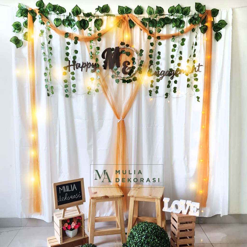 Dekorasi Lamaran Tunangan Backdrop Nikahan PhotoBooth DIY Akad Nikah Aqiqah Khitan Paket Mulia Q